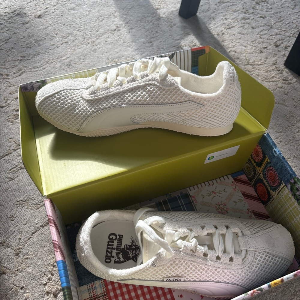 Puma White Mesh Sneakers
